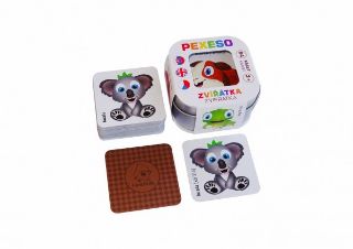 Obrázek z Pexeso Zvířátka 64 karet v plechové krabičce 6x6x4cm (9) 